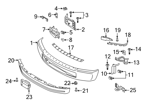 2018 Ford F-350 Super Duty Front Bumper Diagram