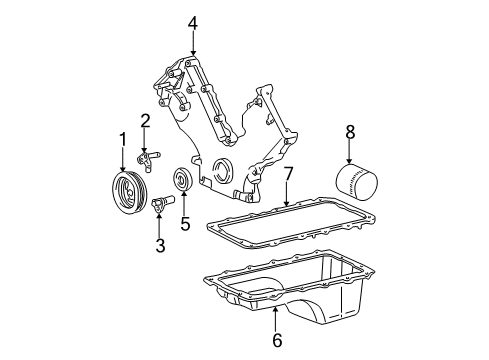 1998 Ford F-250 Engine Parts & Mounts, Timing, Lubrication System Diagram 1 - Thumbnail