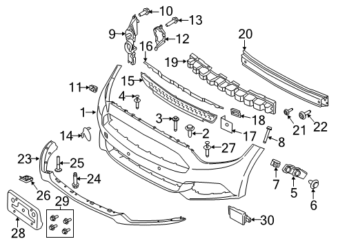 2016 Ford Mustang Impact Bar, Front Diagram for JR3Z-17757-A