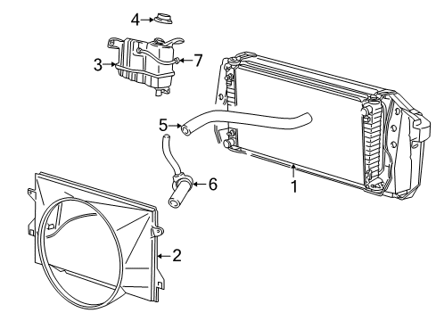 2002 Lincoln Blackwood Radiator Hose Diagram for F75Z-8075-AA