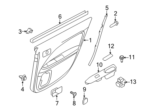2011 Ford Fusion Interior Trim - Rear Door Diagram