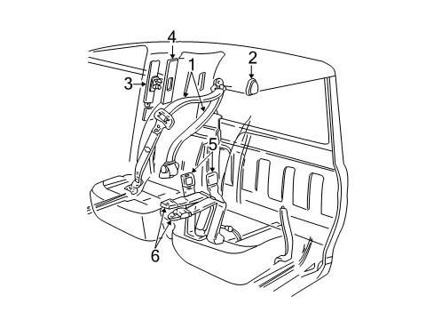 2008 Ford Ranger Front Seat Belts Diagram 1 - Thumbnail