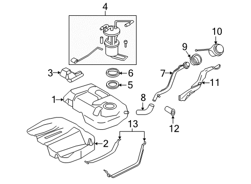 2007 Mercury Mariner Fuel System Components Diagram 2 - Thumbnail