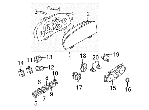 2005 Ford Escape A/C & Heater Control Units Diagram