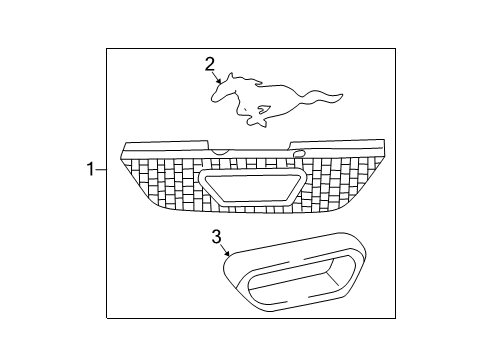 1999 Ford Mustang Grille & Components Diagram