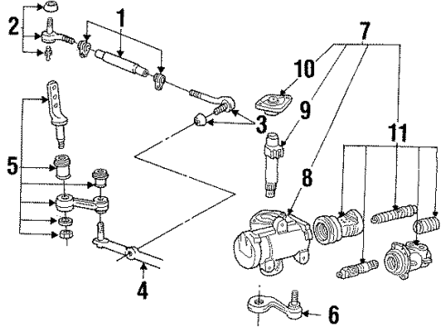 1998 Ford Crown Victoria Steering Column & Wheel, Steering Gear & Linkage Diagram