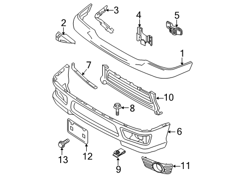 2005 Ford Ranger Front Bumper Diagram