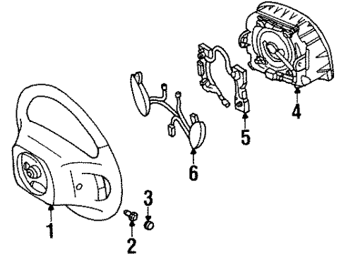 1998 Ford Crown Victoria Steering Column & Wheel, Steering Gear & Linkage Diagram 3 - Thumbnail