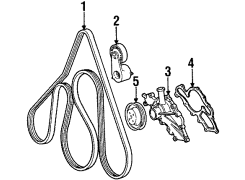 1994 Ford Ranger Water Pump, Belts & Pulleys Diagram