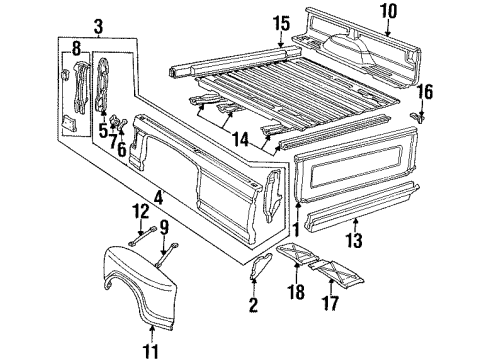 1993 Ford F-350 Fender, Side Panel, Floor Diagram