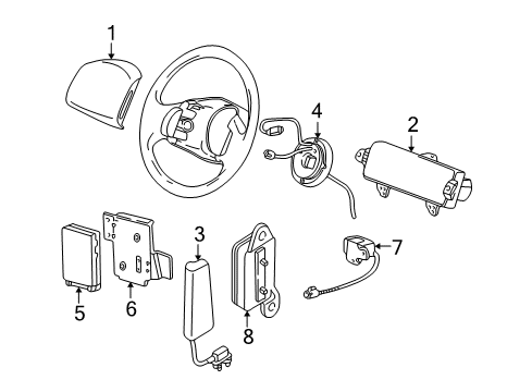 2000 Ford Expedition Air Bag Components Diagram