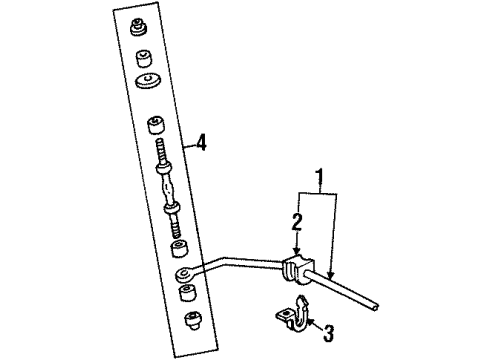 1998 Lincoln Town Car Rear Suspension Components, Lower Control Arm, Upper Control Arm, Ride Control, Stabilizer Bar Diagram