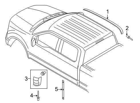2018 Ford F-350 Super Duty Exterior Trim - Cab Diagram