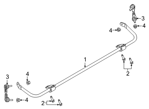 2021 Lincoln Aviator Rear Suspension Components, Lower Control Arm, Upper Control Arm, Ride Control, Stabilizer Bar Diagram