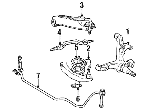 1986 Mercury Marquis Brake Components, Suspension Components, Axle Housing, Stabilizer Bar & Components Diagram