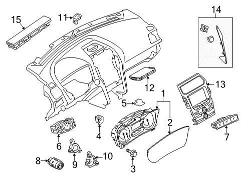 2015 Ford Police Interceptor Utility A/C & Heater Control Units Diagram