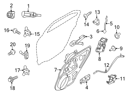 2011 Ford Fusion Rear Door - Lock & Hardware Diagram