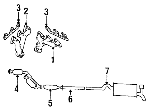 1999 Mercury Sable Exhaust Components Diagram