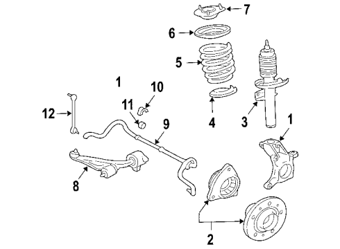 2005 Mercury Monterey Front Suspension Components, Lower Control Arm, Stabilizer Bar Diagram