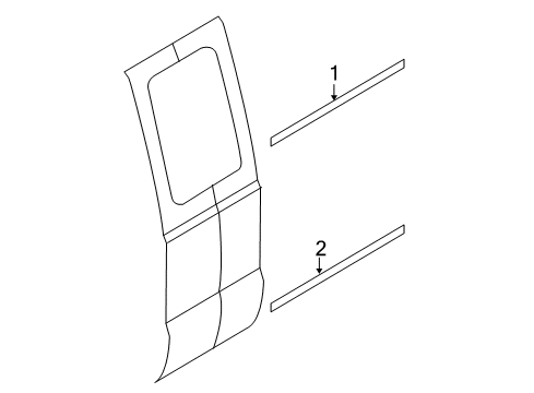 2009 Ford F-250 Super Duty Exterior Trim - Rear Door Diagram