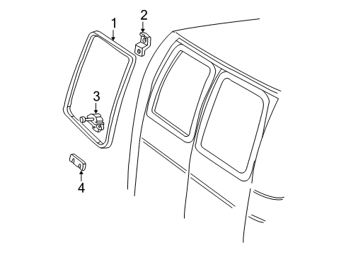 1992 Ford E-350 Econoline Back Door - Glass & Hardware Diagram 2 - Thumbnail