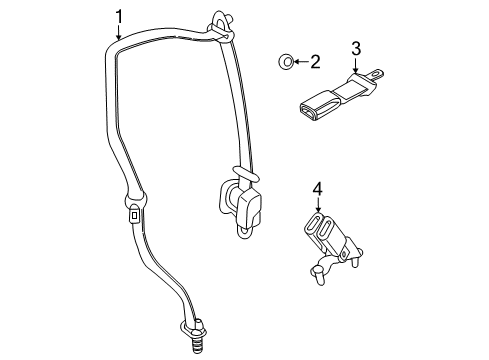 2002 Mercury Mountaineer Rear Seat Belts Diagram 4 - Thumbnail