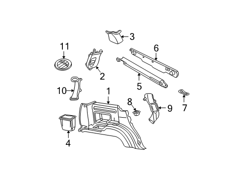 2005 Ford Explorer Upper Trim Panel, Camel, Passenger Side Diagram for 2L2Z-7831004-AAA