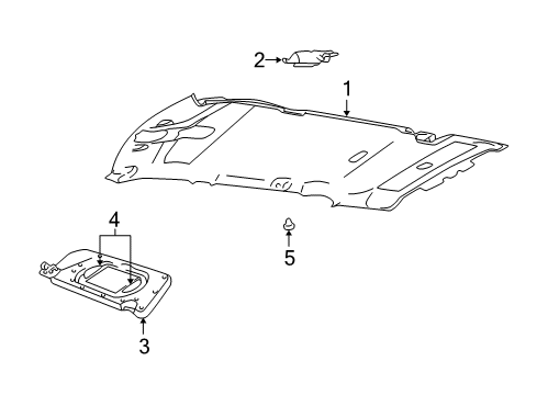 2005 Mercury Mountaineer Interior Trim - Roof Diagram