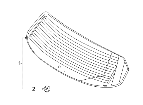 2016 Lincoln MKC Lift Gate - Glass & Hardware Diagram