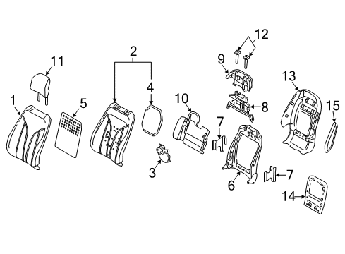 2017 Lincoln MKX Front Seat Components Diagram 1 - Thumbnail