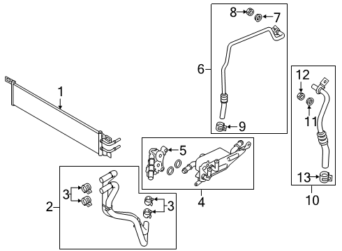 2020 Ford Escape Transmission Cooler Diagram for JX6Z-7869-C