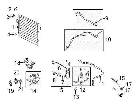 2008 Ford Explorer A/C Condenser, Compressor & Lines Diagram 1 - Thumbnail