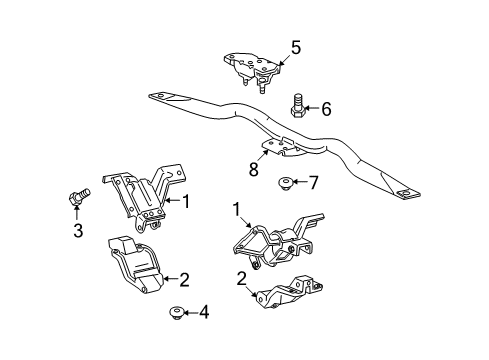 2006 Ford Crown Victoria Engine & Trans Mounting Diagram