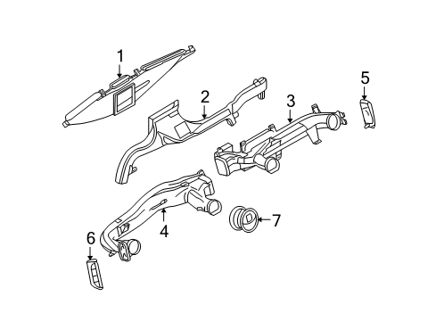 2013 Ford E-250 Ducts & Louver Diagram