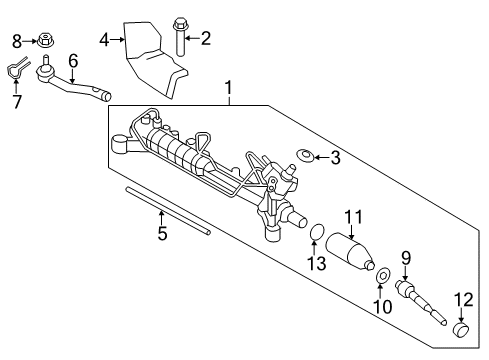 2010 Ford Edge Steering Column & Wheel, Steering Gear & Linkage Diagram 3 - Thumbnail