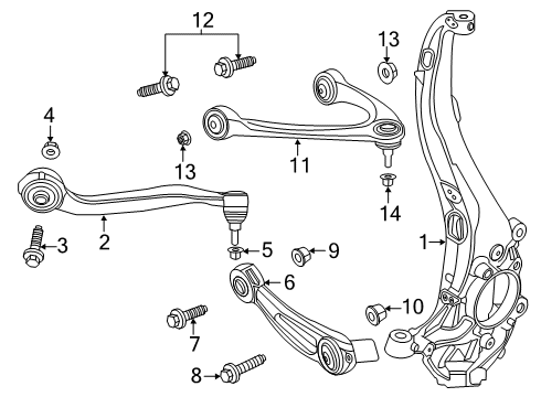 2022 Lincoln Aviator Upper Control Arm, Front Driver Side Diagram for LC5Z-3085-C