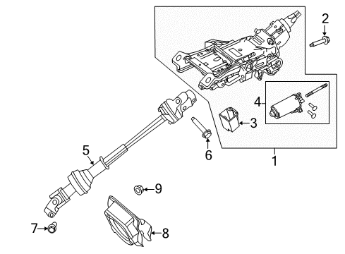 2014 Ford Police Interceptor Utility Steering Column & Wheel, Steering Gear & Linkage Diagram 3 - Thumbnail