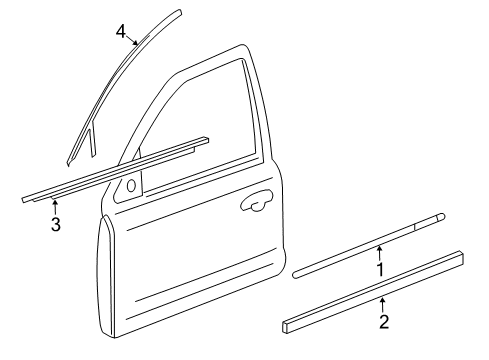 2008 Ford Taurus Exterior Trim - Front Door Diagram