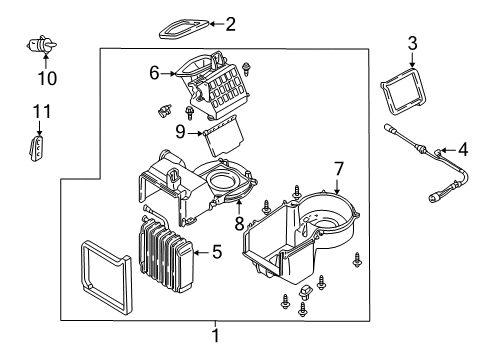 2005 Ford Escape A/C Evaporator Components Diagram
