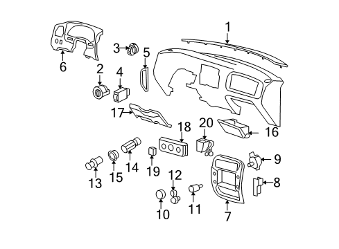 2005 Ford Ranger A/C & Heater Control Units Diagram
