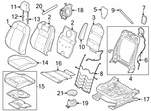 2024 Ford Mustang Lumbar Support, Driver Side Diagram for PU5Z-7861019-A