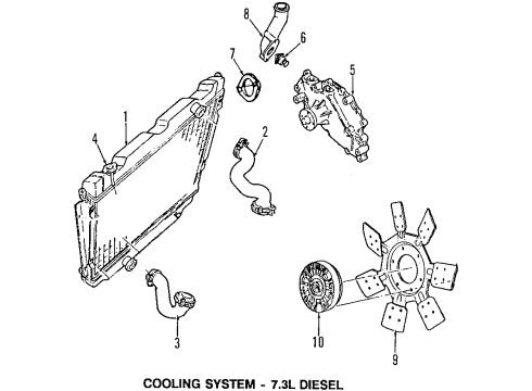 1998 Ford E-350 Econoline Upper Hose Diagram for XC2Z-8260-EA