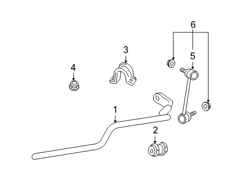 2010 Mercury Milan Stabilizer Bar & Components - Front Diagram 1 - Thumbnail