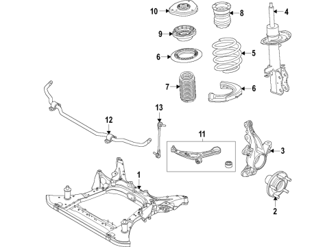 2023 Ford Mustang Mach-E Coil Spring, Front Diagram for LJ9Z-5310-A