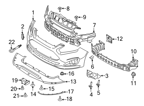 2017 Ford C-Max Front Bumper Diagram