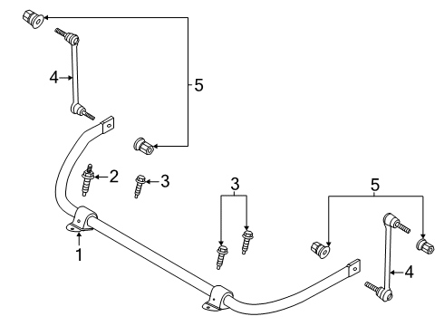 2022 Ford Police Interceptor Utility Stabilizer Bar & Components - Front Diagram