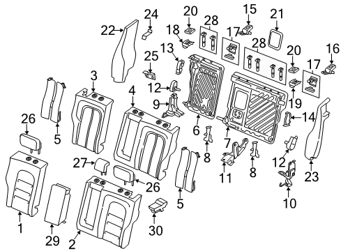 2019 Lincoln Continental Rear Seat Components Diagram