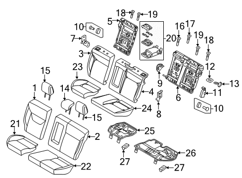 2017 Ford Focus Latch, Rear Passenger Side Diagram for AE8Z-5461382-A
