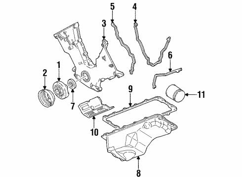 1997 Ford Mustang Engine Parts & Mounts, Timing, Lubrication System Diagram 5 - Thumbnail
