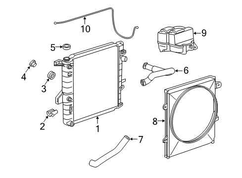 2010 Ford Ranger Radiator & Components Diagram